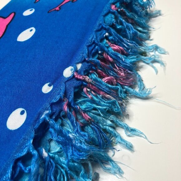 DOLPHIN Under the Sea Blue & Pink Coral Reef Tassel Beach Coverup Sarong Skirt - Picture 8 of 16